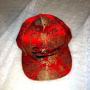 Authentic Supreme baseball Chinese satin cap